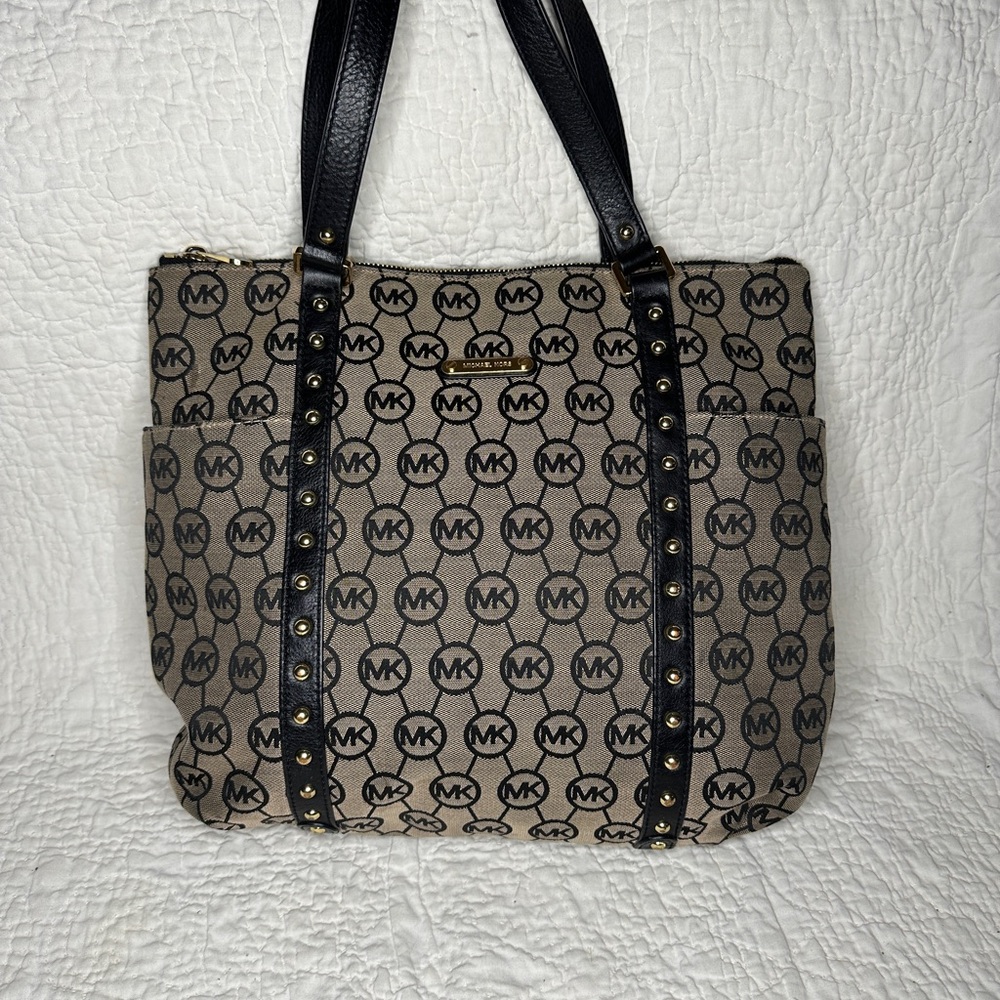 Michael Kors Monogram Black and Tan Tote